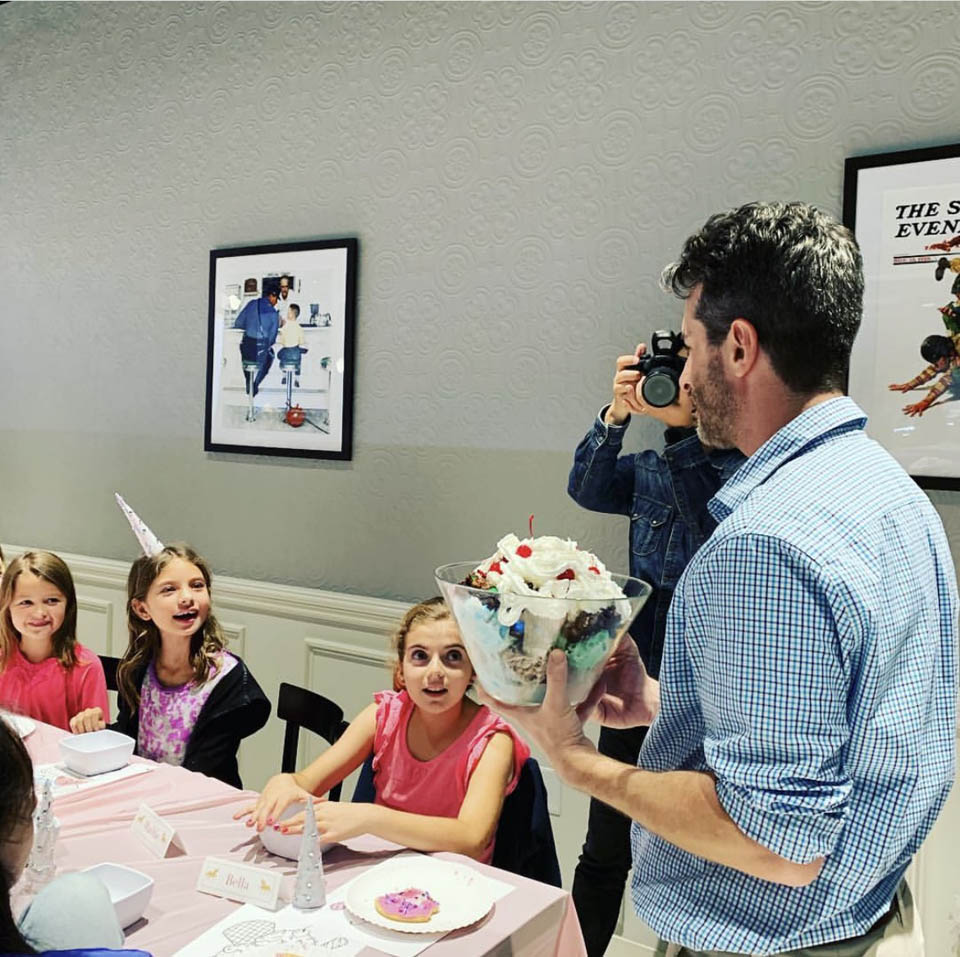 Children celebrating a birthday party at The Percantile and Creamery